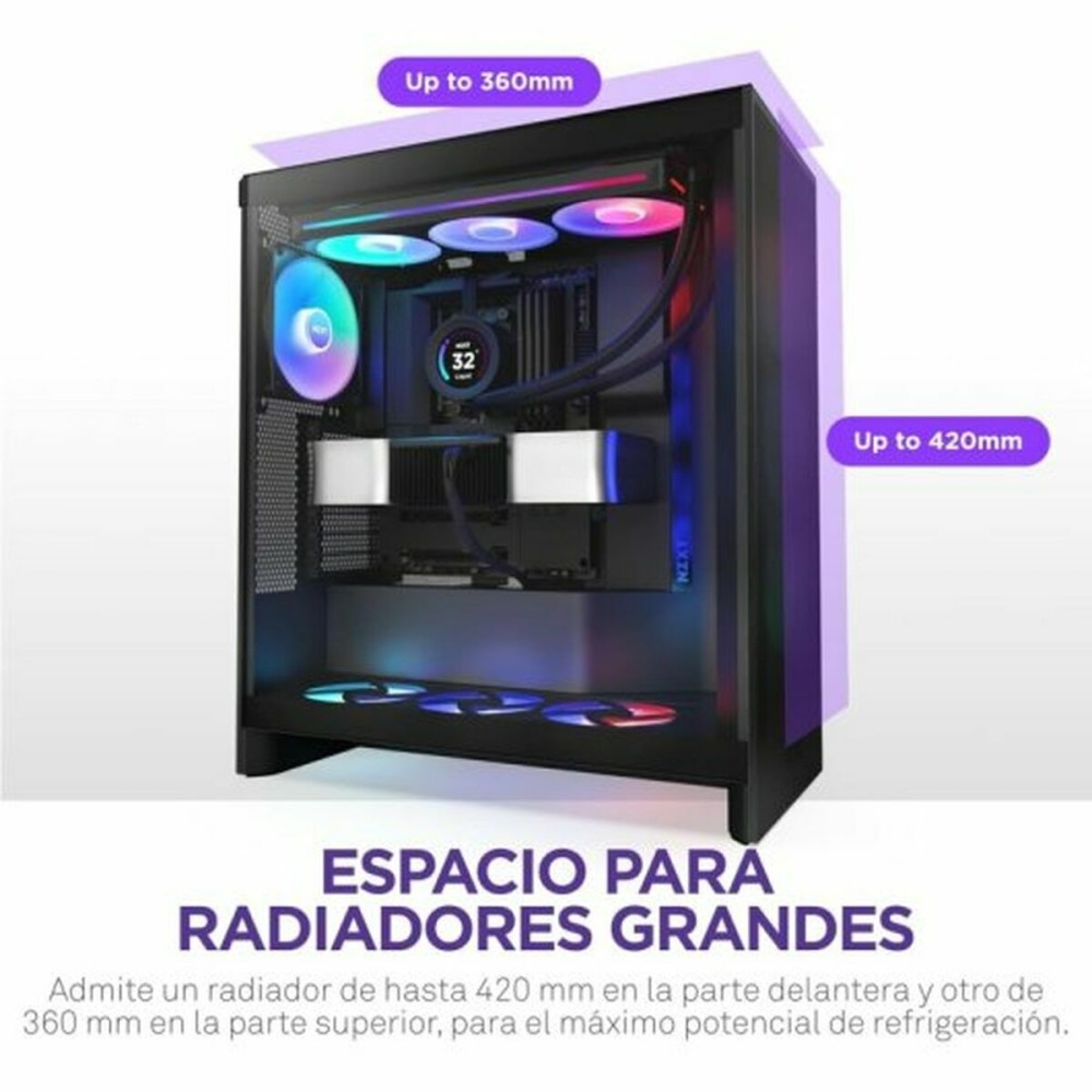 Boîtier ATX semi-tour NZXT H7 Flow RGB Midi Noir
