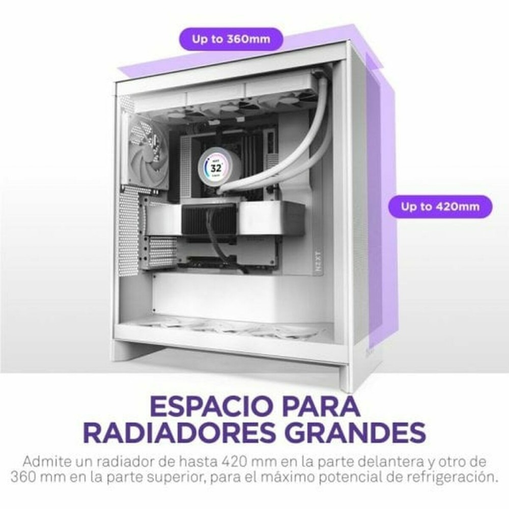 Boîtier ATX semi-tour NZXT H7 Flow Midi Blanc