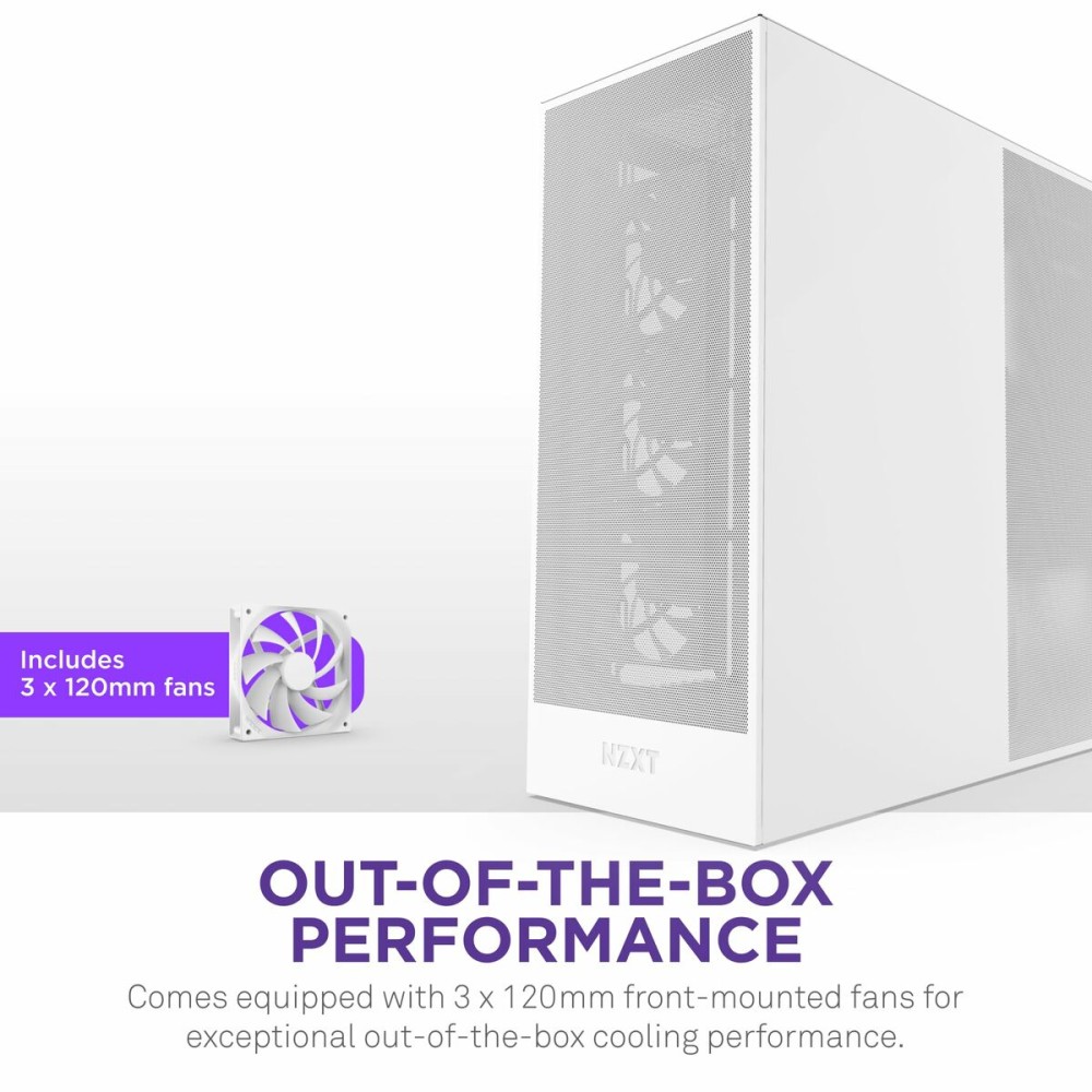 Boîtier ATX semi-tour NZXT H7 Flow Midi Blanc