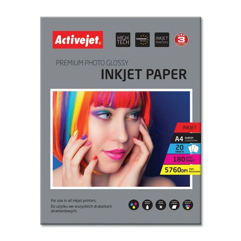 Glossy Photo Paper Activejet AP4-180G20 A4 20 Sheets 21 x 29,7 cm