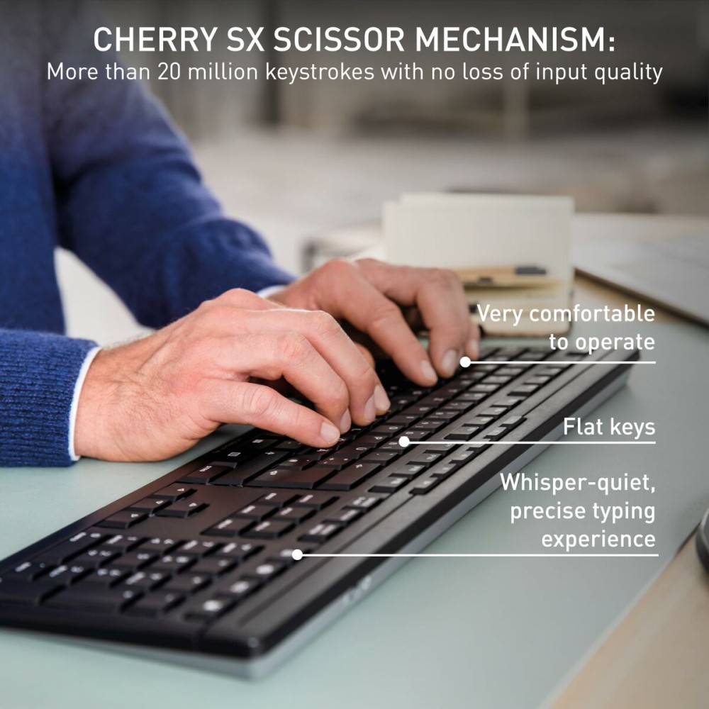 Tastatur mit Maus Cherry JD-8550FR-2 Schwarz Französisch Azerty Französisch