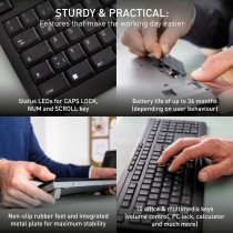 Tastatur mit Maus Cherry JD-8550FR-2 Schwarz Französisch Azerty Französisch