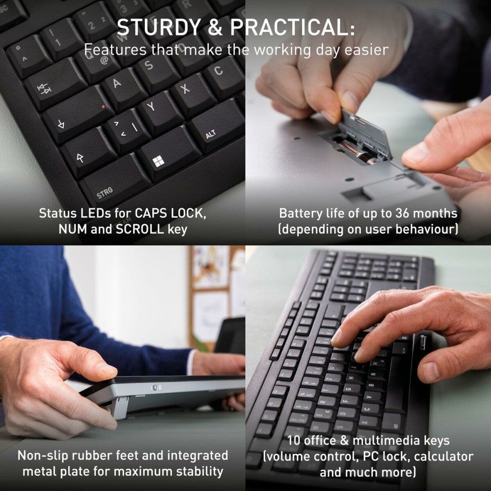 Tastatur mit Maus Cherry JD-8550FR-2 Schwarz Französisch Azerty Französisch