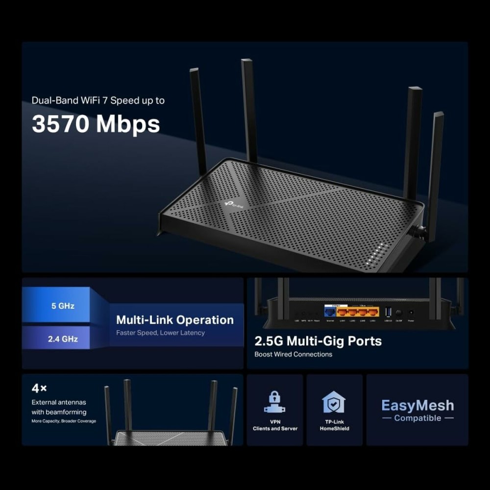 Router TP-Link BE3600 Schwarz RJ45 Ethernet LAN
