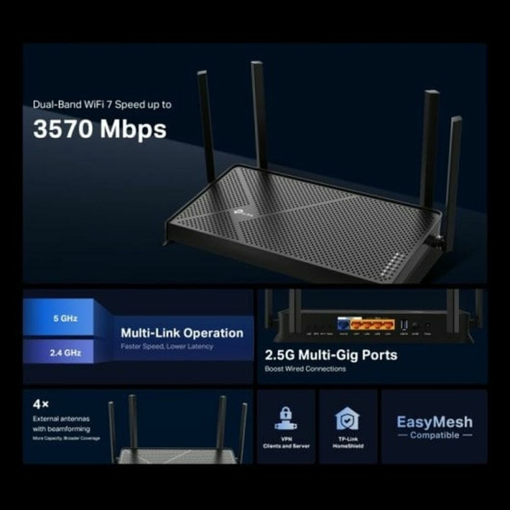 Router TP-Link BE3600 Schwarz RJ45 Ethernet LAN