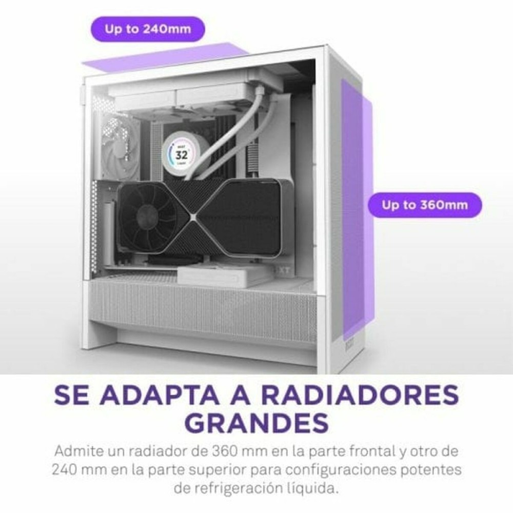 Boîtier ATX semi-tour NZXT H5 FLOW Blanc