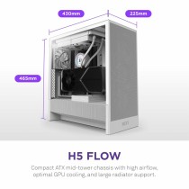 Boîtier ATX semi-tour NZXT H5 FLOW Blanc