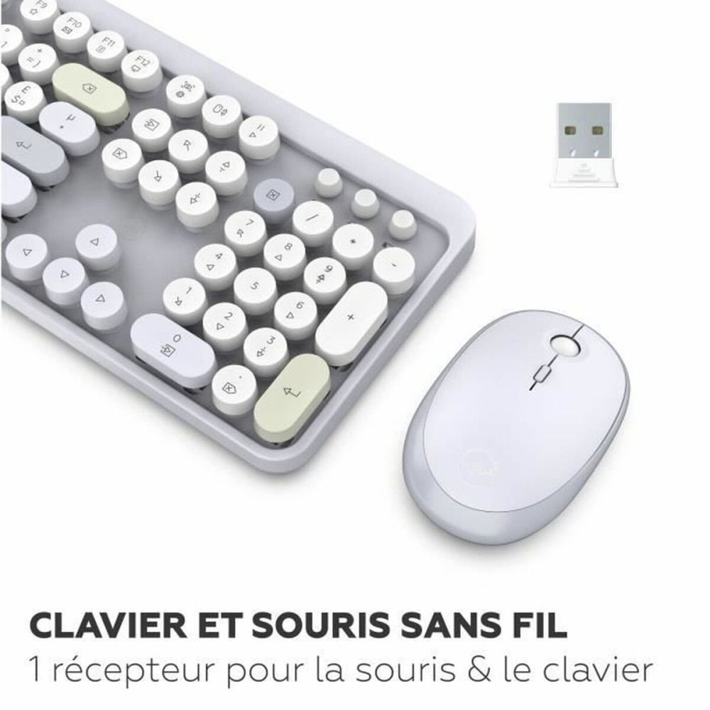 Keyboard and Mouse Mobility Lab Modelo ergonómico Grey AZERTY
