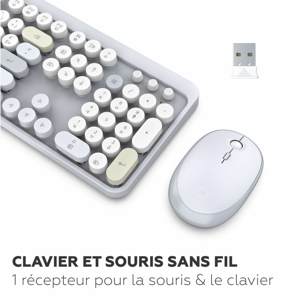 Keyboard and Mouse Mobility Lab Modelo ergonómico Grey AZERTY
