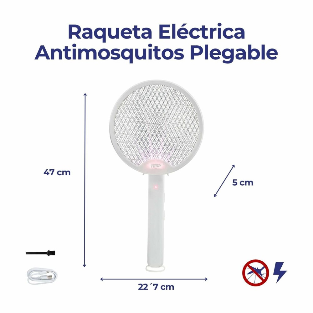 Raquette tueuse d’insectes rechargeable avec LED JATA MOST3555 Métal Plastique