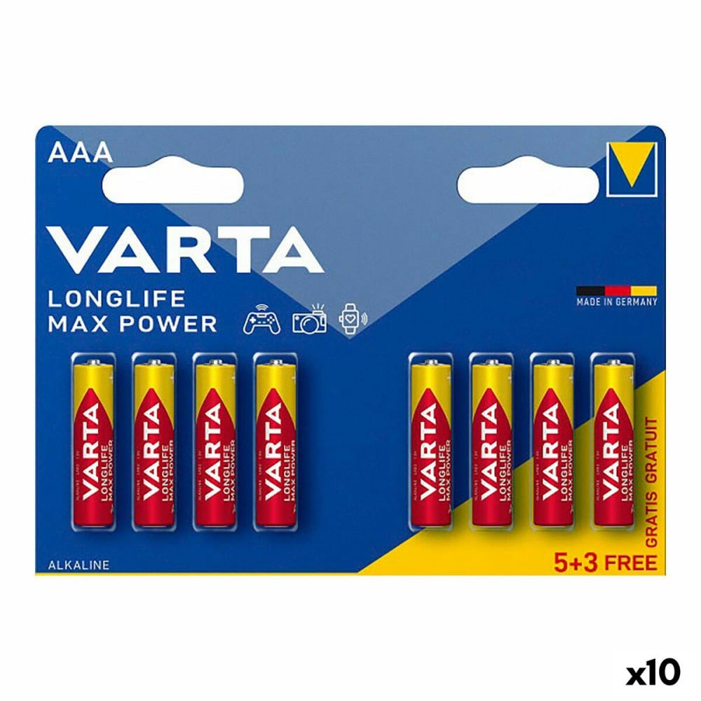 Batterien Varta longlife max power aaa - lr03 1,5 V AAA (8 Stücke) (10 Stück)