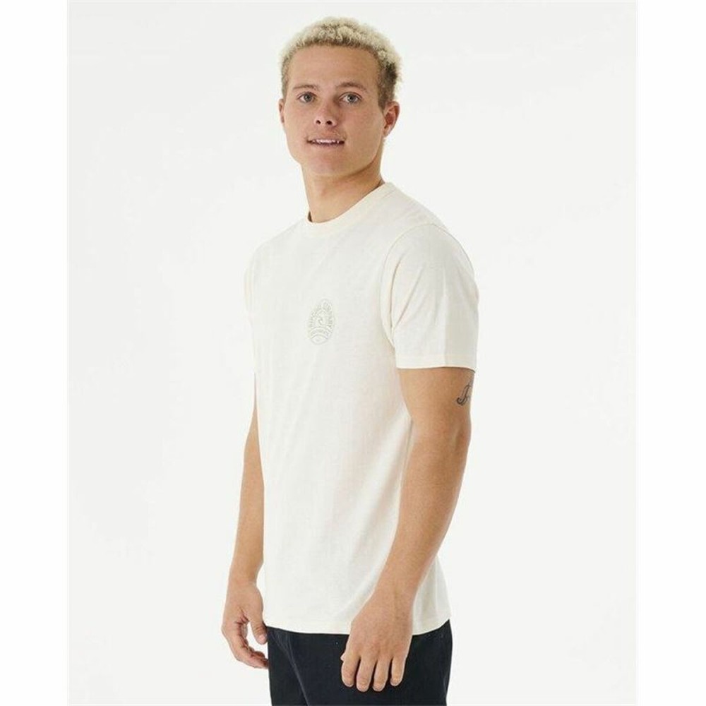 Herren Kurzarm-T-Shirt Rip Curl Stapler Weiß