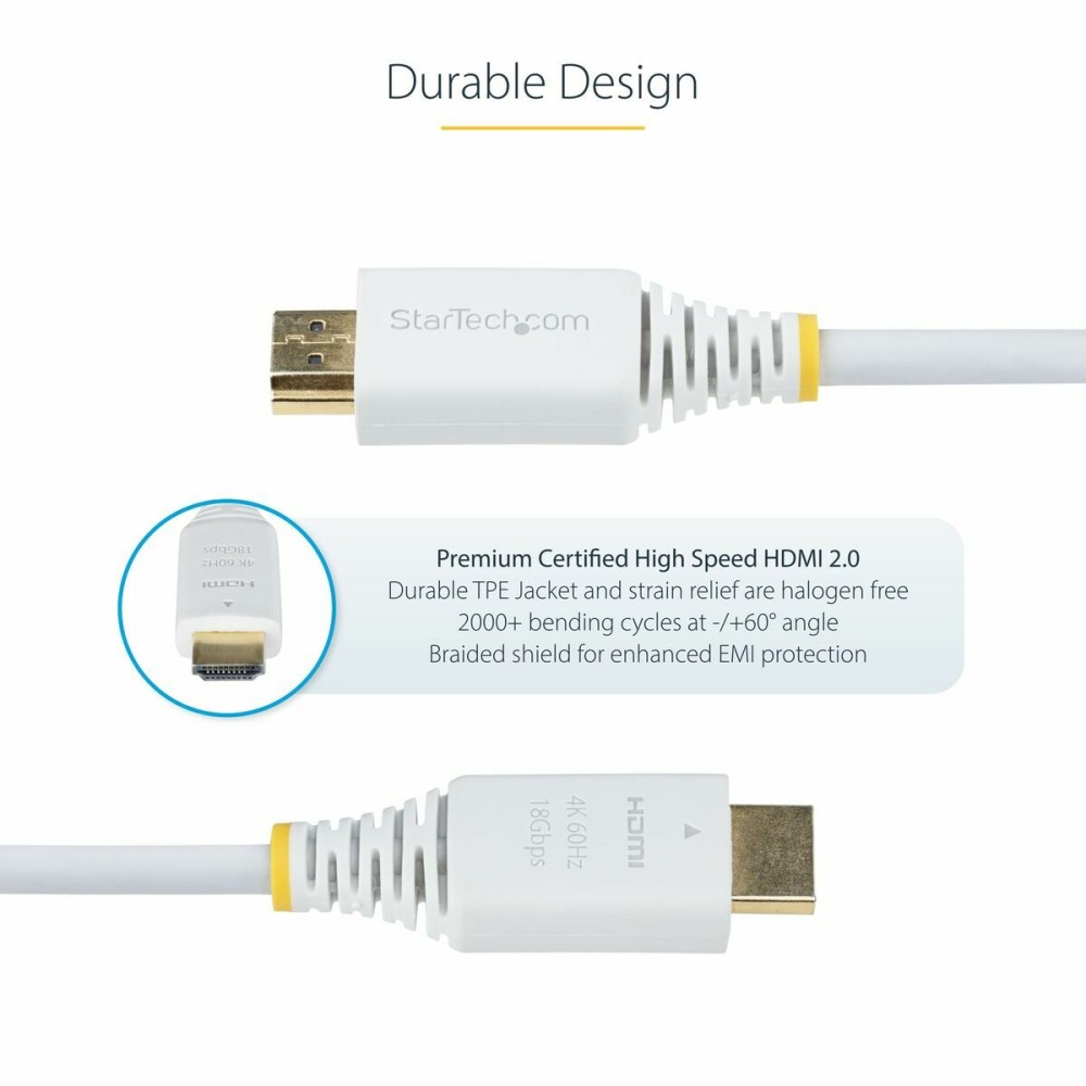 USB-Kabel Startech HDMI2-CABLE-4K60-10W Weiß 3 m