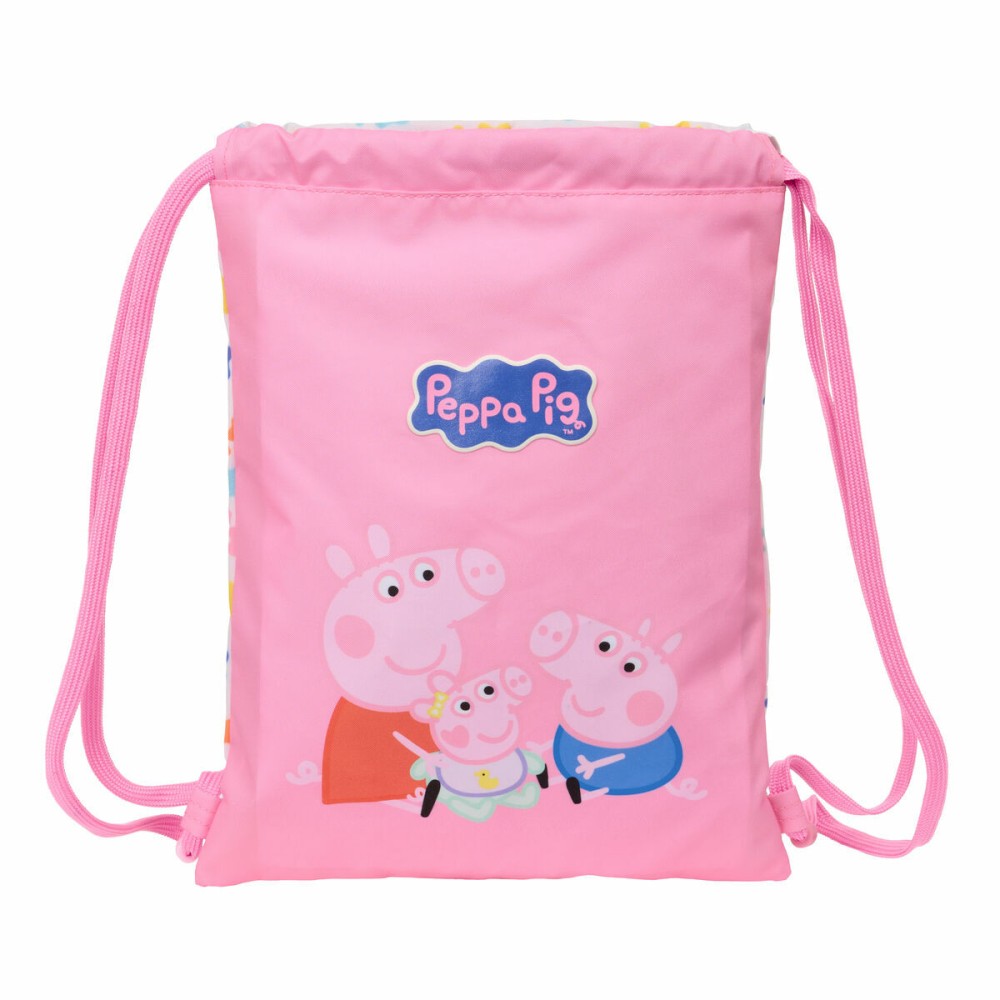 Sac à dos serré par des ficelles Peppa Pig Baby pig Multicouleur 26 x 34 x 1 cm