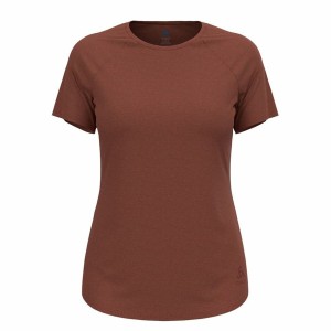 Damen Kurzarm-T-Shirt Odlo Essential 365 Braun