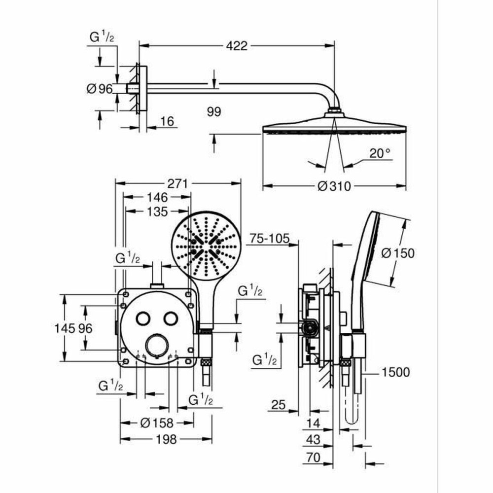 Colonne de douche Grohe