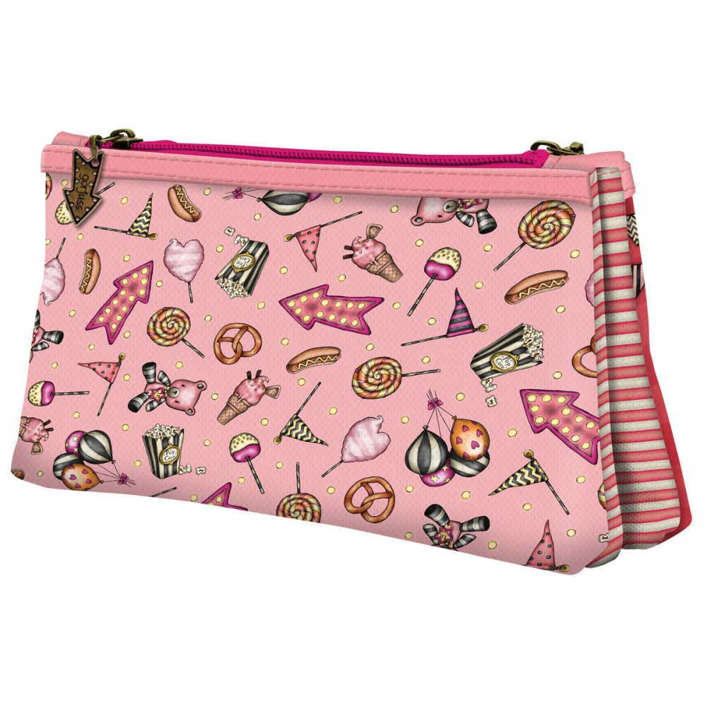 Trousse Fourre-Tout Double Gorjuss Carousel Saumon (21.5 x 11,5 x 5 cm)