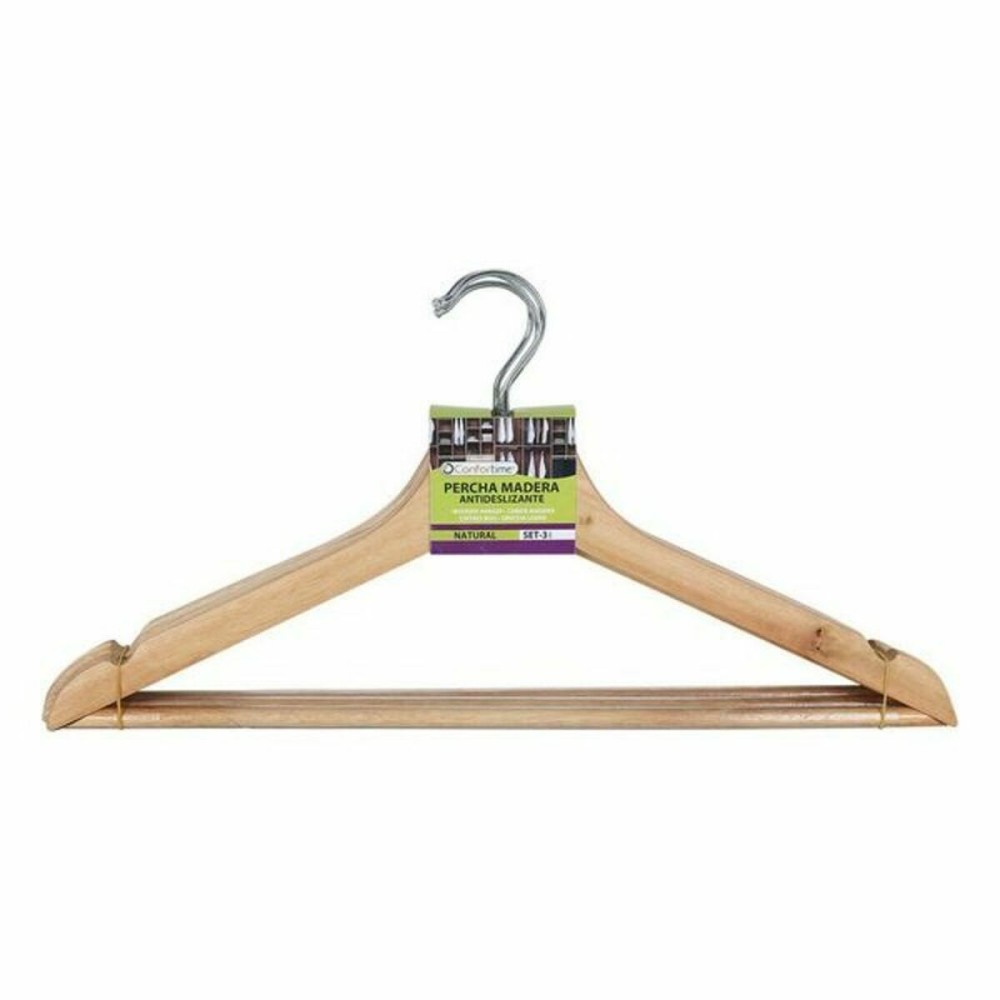 Jeu de porte-manteaux Confortime Antidérapant Marron Bois 3 Pièces (24 Unités)