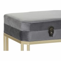 Bench DKD Home Decor Grey Golden Metal Velvet (80 x 40 x 47 cm)