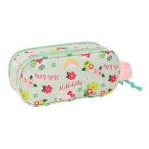 Trousse Fourre-Tout Double Hello Kitty Vert Rose 21 x 8 x 6 cm 3D