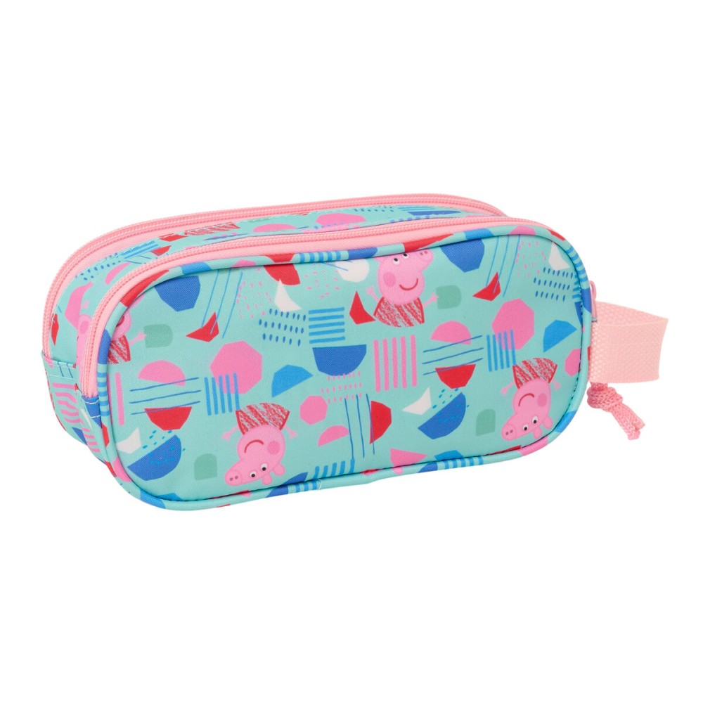 Trousse Fourre-Tout Double Peppa Pig Vert Rose 21 x 8 x 6 cm 3D