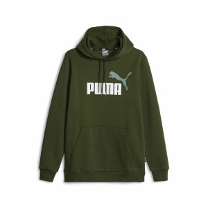 Herren Sweater mit Kapuze Puma Ess+ 2 Col Big Logo Dunkelgrün