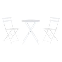 Ensemble Table + 2 Chaises Home ESPRIT Blanc 60 x 60 x 71 cm