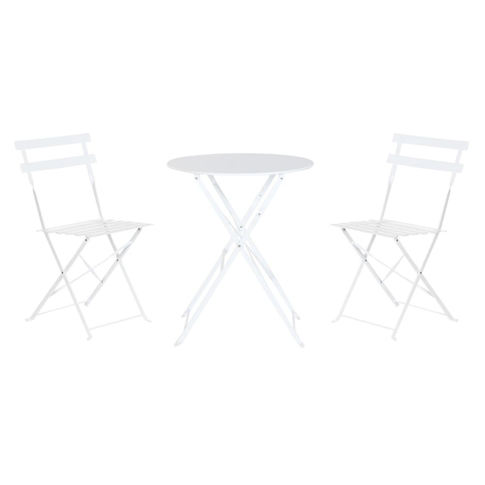 Ensemble Table + 2 Chaises Home ESPRIT Blanc 60 x 60 x 71 cm