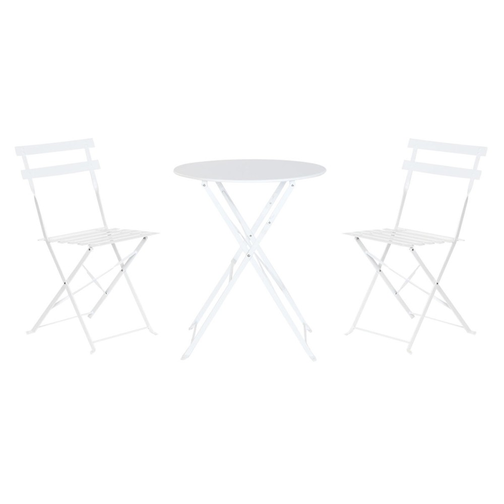 Tisch-Set mit 2 Stühlen Home ESPRIT Weiß 60 x 60 x 71 cm