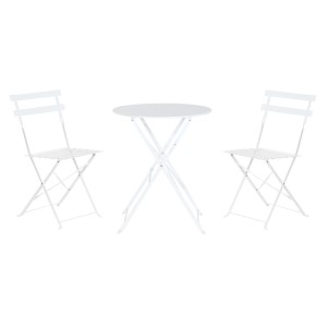 Ensemble Table + 2 Chaises Home ESPRIT Blanc 60 x 60 x 71 cm
