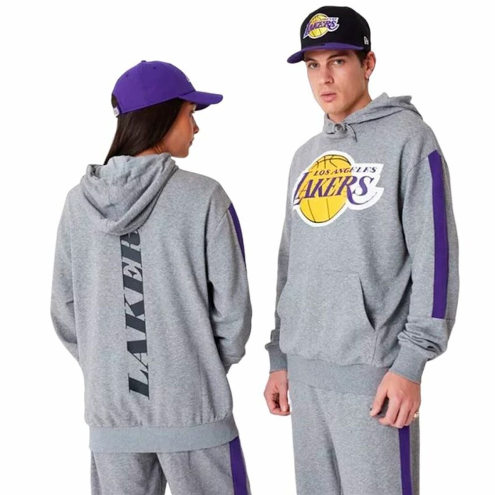 Unisex Hoodie New Era LA Lakers NBA Colour Block Grey