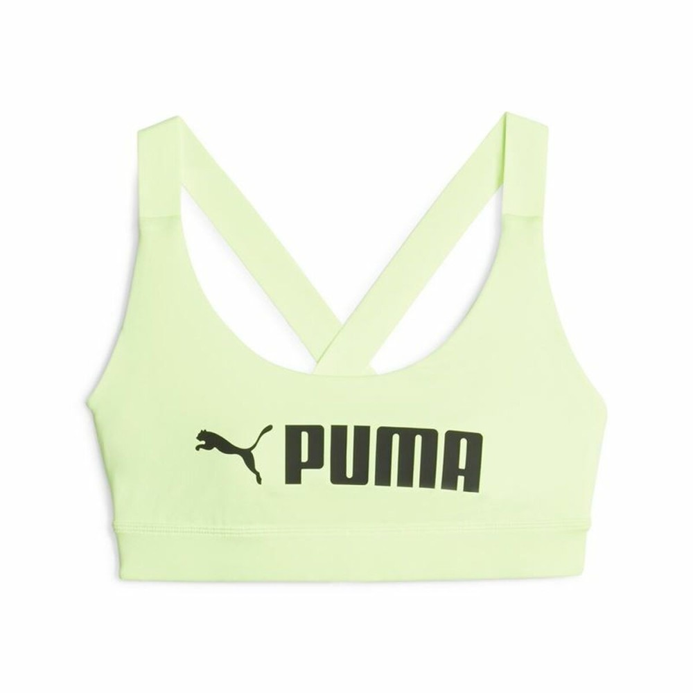 Soutien-gorge de Sport Puma Mid Impact fit Vert citron Jaune