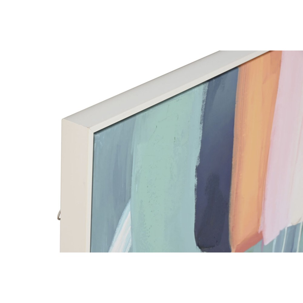 Toile Home ESPRIT Blanc Turquoise Abstrait Urbaine 120 x 4 x 90 cm (2 Unités)