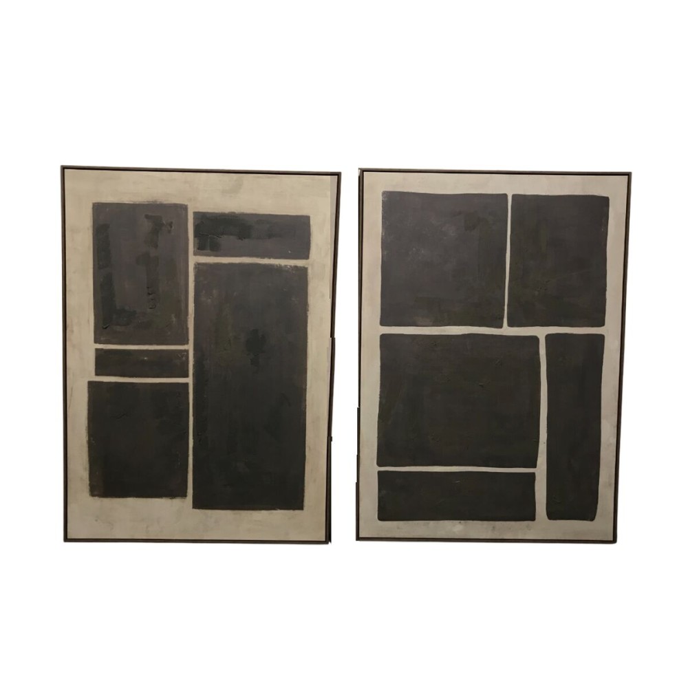 Leinwand Home ESPRIT Dunkelbraun Hellbraun abstrakt Moderne 100 x 4 x 140 cm (2 Stück)