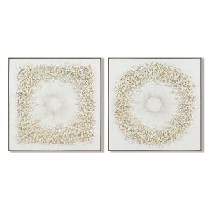 Toile Home ESPRIT Blanc Cercles 102 x 4,5 x 102 cm (2 Unités)