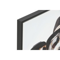 Canvas Home ESPRIT White Black Dog Loft Lacquered 62 X 3 X 62 CM (4 Units)