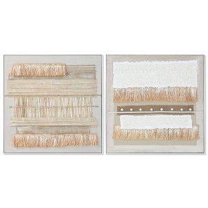 Toile Home ESPRIT Blanc Naturel Boho 82 x 4,5 x 82 cm (2 Unités)