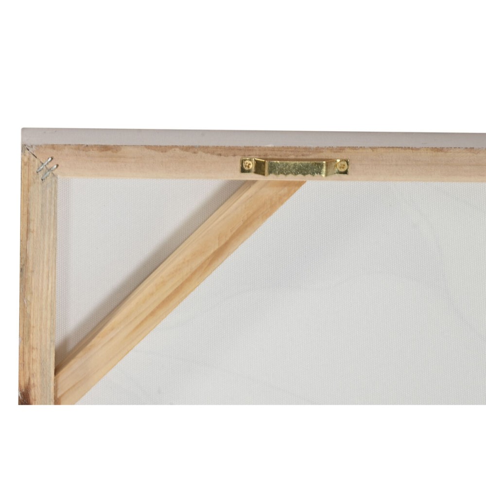 Leinwand Home ESPRIT Weiß Beige Blatt Cottage 90 x 3 x 60 cm (2 Stück)