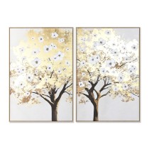 Canvas Home ESPRIT Brown Grey Golden Tree Modern (2 Units)