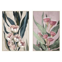 Leinwand Home ESPRIT grün Rosa Blomster Moderne (2 Stück)