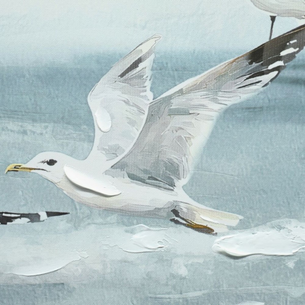 Toile Home ESPRIT Bleu Blanc méditerranéen Mouette 140 x 3,7 x 70 cm (2 Unités)