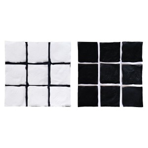 Toile Home ESPRIT Blanc Noir Moderne 80 x 4 x 80 cm (2 Unités)