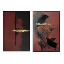 Toile Home ESPRIT Noir Rouge Moderne 83 x 4 x 123 cm (2 Unités)