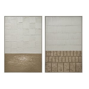 Toile Home ESPRIT Blanc Beige Moderne Scandinave 83 x 4 x 123 cm (2 Unités)