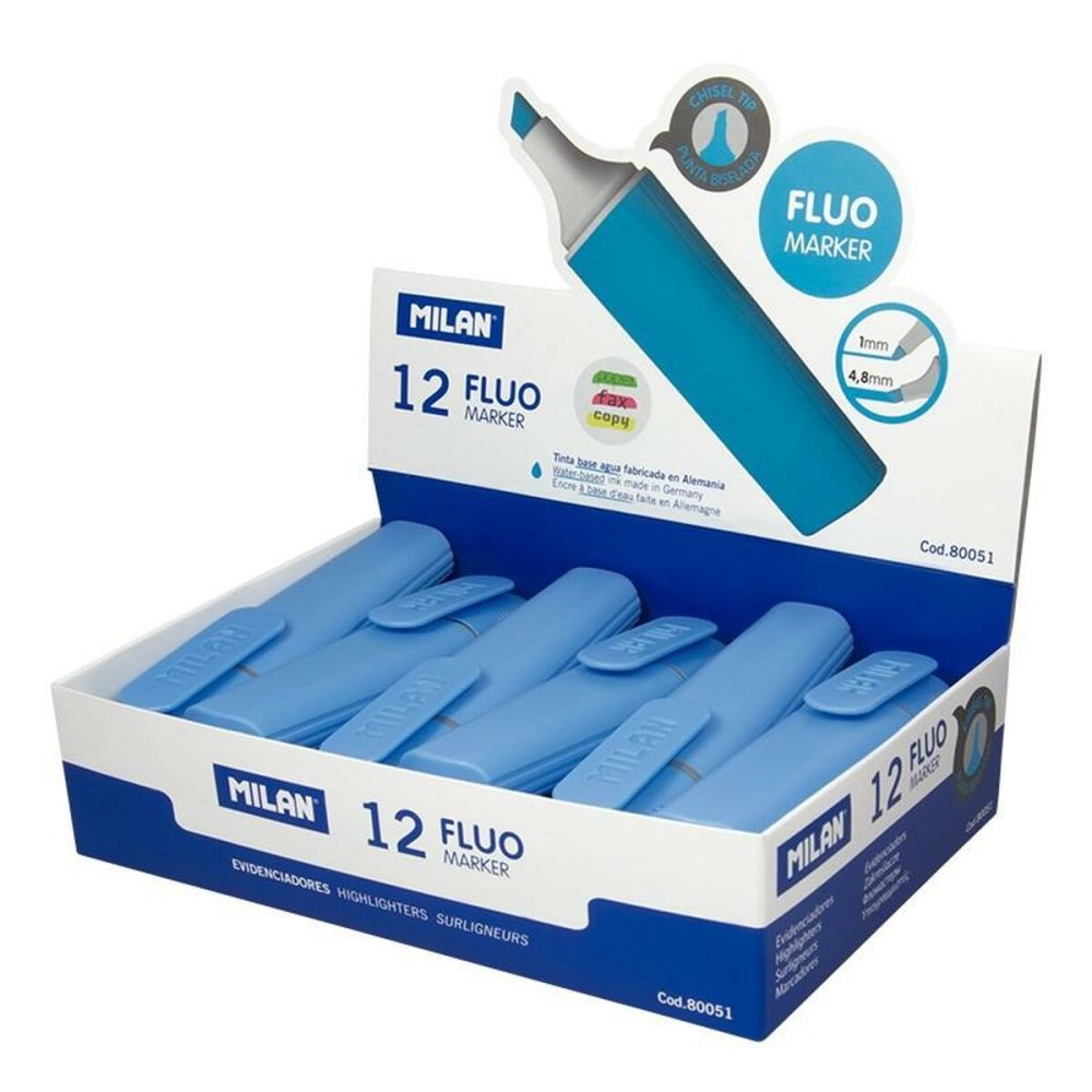 Fluorescent Marker Set Milan Blue (12 Units)