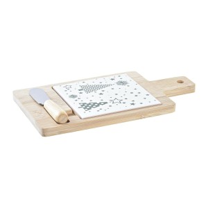 Satz für Appetithäppchen DKD Home Decor Weiß grün Bambus Steingut (21,5 x 11,8 x 1,5 cm)