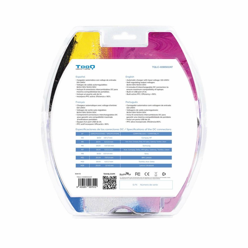 Laptopladekabel TooQ TQLC-65BS02AT 65 W