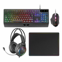 Keyboard and Mouse Mars Gaming MCP124PROES Black Multicolour Spanish Qwerty