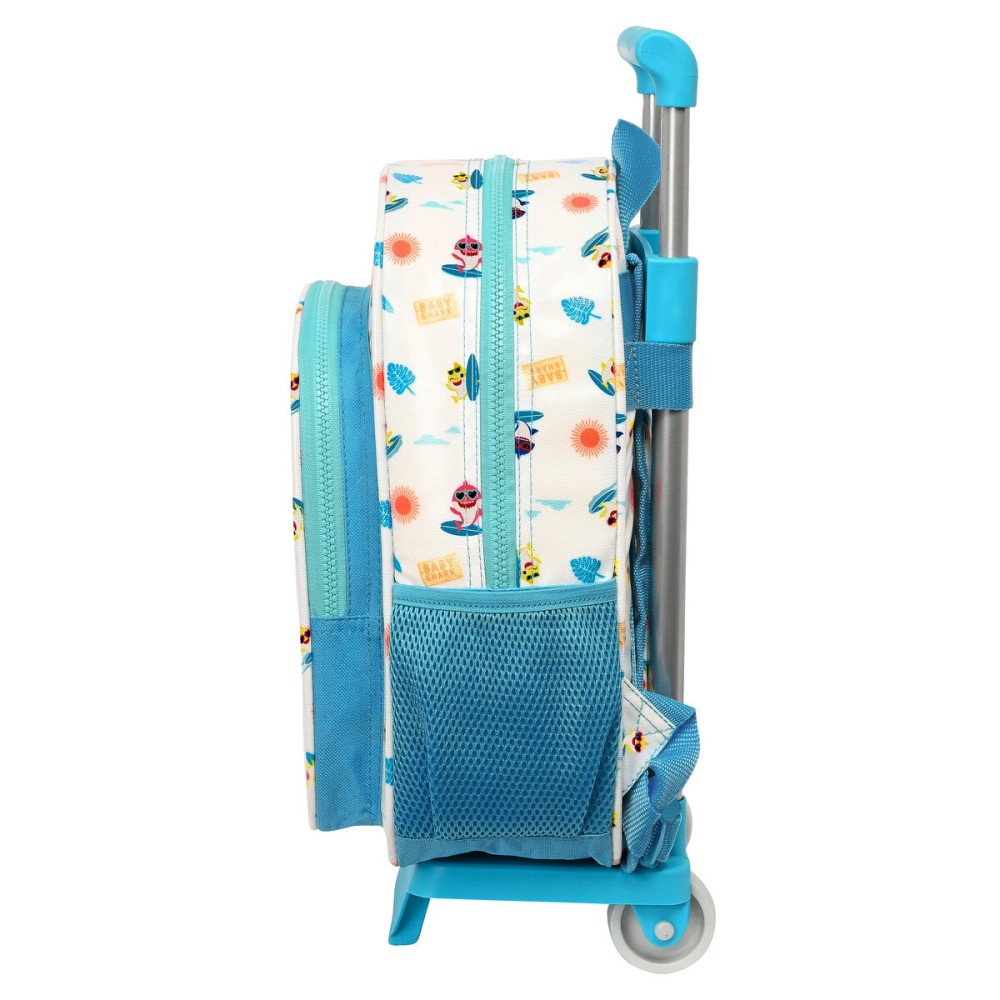 Cartable à roulettes Baby Shark Surfing Bleu Blanc 26 x 34 x 11 cm