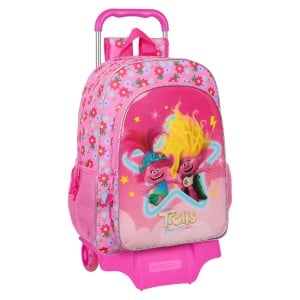 Schulrucksack mit Rädern Trolls Rosa 33 x 42 x 14 cm